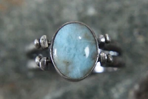 Anillo Reversible Ámbar Turquesa De Colección Talla 6.5 Plata de Ley Abatible Doble Banda - Imagen 1 de 8