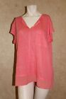 Sanctuary New Womens Cap Sleeve City Mix Tee Red Size L NWT Layer look NWT_ R9D3