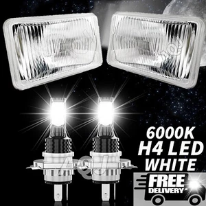 Pair 4x6" H4 LED Headlights Beam For Pontiac Firebird 1991-1997 Trans Sport - Picture 1 of 20