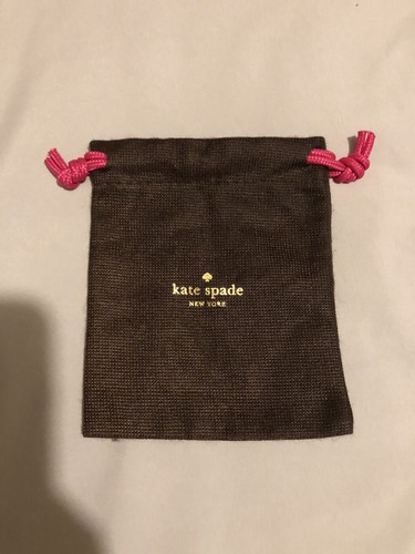 Kate Spade sacchetto portagioie con coulisse marrone oro rosa sacchetto antipolvere da viaggio 4 5 x 5 5"