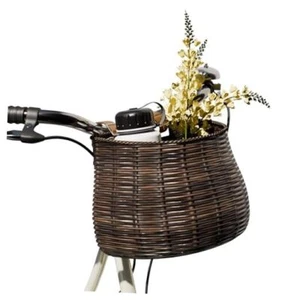 Durable Outdoor Bike Basket for Front of Bicycle, Woven Resin with Two-Tone - Picture 1 of 7