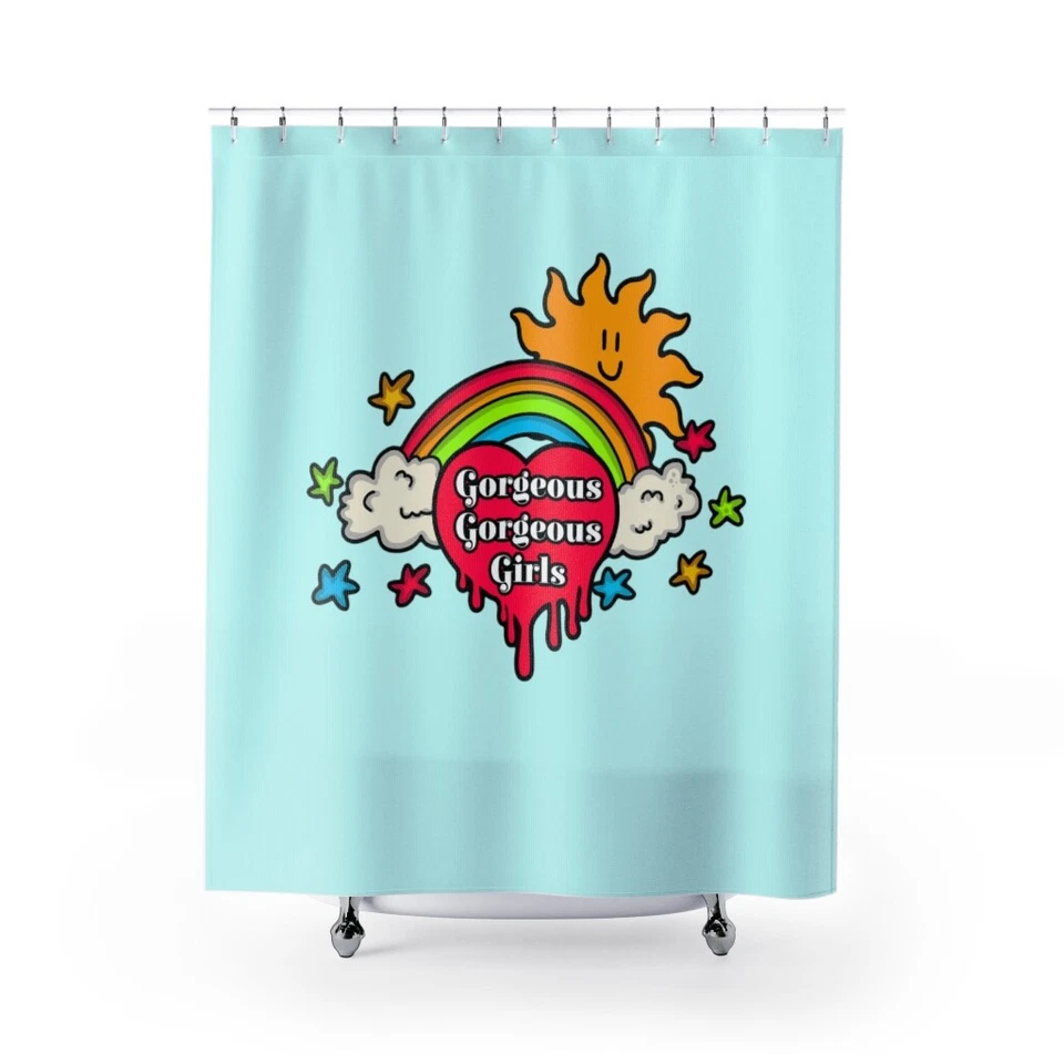 Preciosas hermosas cortinas de ducha para niñas - cortina de ducha azul claro Foto 1 de 1