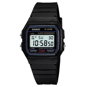 Reloj digital Casio Class F91 Water Splush F91 look con correa de resina en negro - Imagen 1 de 9