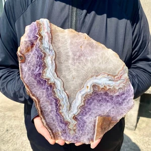 2.6LB Natural Amethyst Agate Crystal Hand cut Piece Specimen Healing - Picture 1 of 20