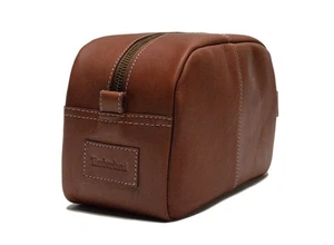 Timberland Hombre Cuero Bolsa de Aseo Kit de Viaje Accesorio Coñac - Imagen 1 de 7