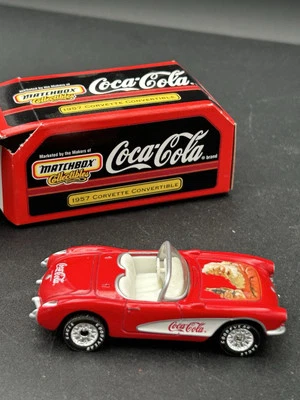 VINTAGE MATCHBOX COCA COLA 1957 RED CORVETTE CONVERTIBLE 37985 NIP - Image 1 of 4