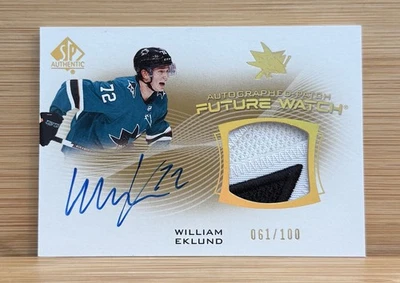 2021-22 UD SP Authentic RC Future Watch Patch Auto William Eklund /100 - Image 1 of 2