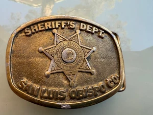 Fibbia cintura vintage SAN LUIS OBISPO CO POLICE Wyoming Studio opere d'arte - Foto 1 di 5