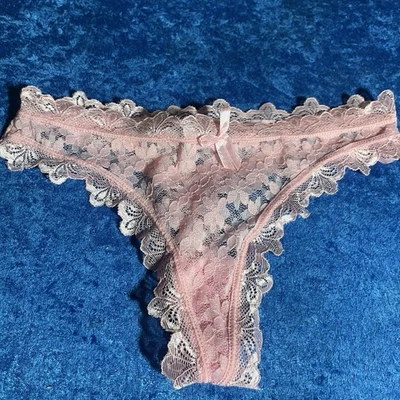 Cute Pink Lace Thong Small Panties Sissy Coquette  - Image 1 of 3