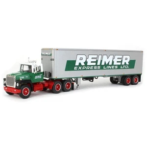 Ford LN9000 1/64 verde rosso con 40' rimorchio merci secche linee reimer DCP 60-1286 - Foto 1 di 5