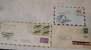 Lot of 3 Early Aviation Airmail Covers – 1931–1947 FDC & Event Clipper Airletter - Picture 1 of 7