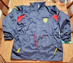 VINTAGE 1998 OFFICIAL BLACK/RED FERRARI RACING PARKA SKI JACKET WATERPROOF XXL - Picture 1 of 15