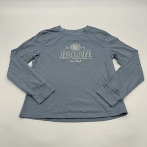 Abercrombie Kids Long Sleeve Shirt Youth Boy Size 8 Blue Embroidered..#31291 - Picture 1 of 9