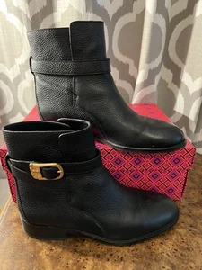Tory Burch Brooke schwarze Kalbsleder-Stiefeletten Größe 8M - Bild 1 von 10