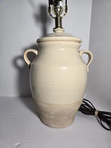 Rowe Pottery Works Table Lamp Crackle Glaze Confit Pot French Country Stoneware - Picture 1 of 12