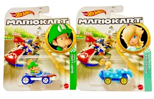 BABY LUIGI & ROSALINA Hot Wheels Mario Kart Die-Cast Race Karts Cars - Picture 1 of 1