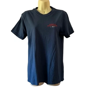 Simply Southern Blue Comfort Colors Dog & Deer Camping Tee Shirt Woman Small - Picture 1 of 8