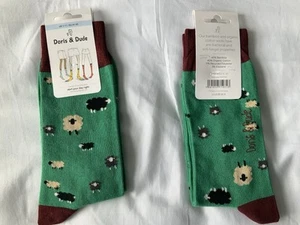 5£ Vatertag Schnäppchen! 2 Paar Doris/Dude Socken in grün. Bio Baumwolle/Bambus - Bild 1 von 2