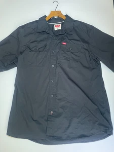 Camicia Wrangler nera uomo XL manica corta bottoni tasche casual - Foto 1 di 10