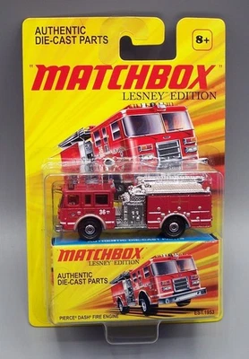 "MATCHBOX" **EDICIÓN LESNEY** CAMIÓN DE BOMBEROS PIERCE DASH **CUERPO Y BASE METÁLICOS** SIN USAR, EN CAJA Foto 1 de 3