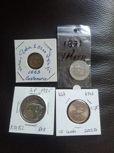 1871,1953,85,2003, $1 Mark, 0.25, 0.01 Ctvs,$1 World Coins,UNC & Circulated, Ex. - Picture 1 of 2