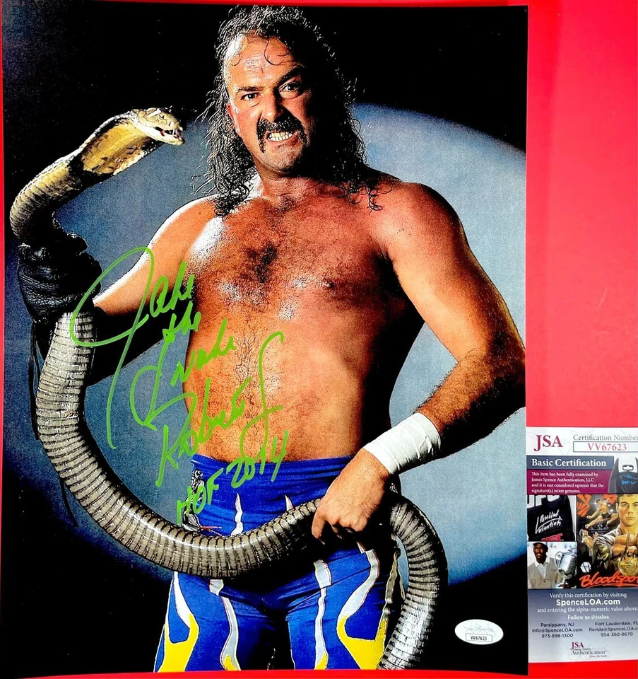 WWE WWF 杰克蛇罗伯茨签名 11x14 照片 B 亲笔签名 JSA 正品证书 — 第 1/1 张图片