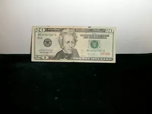 2013 $20 Dollar Bill Fancy Serial Number Note. Circulated - Picture 1 of 4