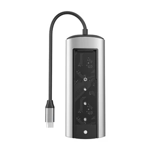 1Pcs 6 In 1 TYPE C TO HDMI USB3.0 SSD Enclosure USB HUB W/ Disk Storage Function - Picture 1 of 9