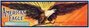 GENUINE CRATE LABEL VINTAGE AMERICAN BALD EAGLE C1940S STUNNING GRAPHICS GRAPES - Picture 1 of 1