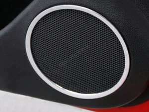 For FORD C-MAX Aluminium polished Chrome Door Speaker Sound cover trim ring x2 - Foto 1 di 8
