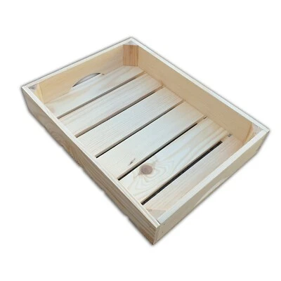 Wooden Large Crate 40 cm Long Made of Natural Pine Wood - Image 1 of 4
