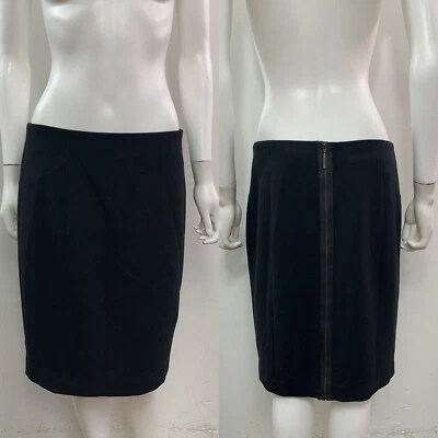 Falda recta de carrera Adriana Papell negra lisa con cremallera completa para mujer talla 8 Foto 1 de 4