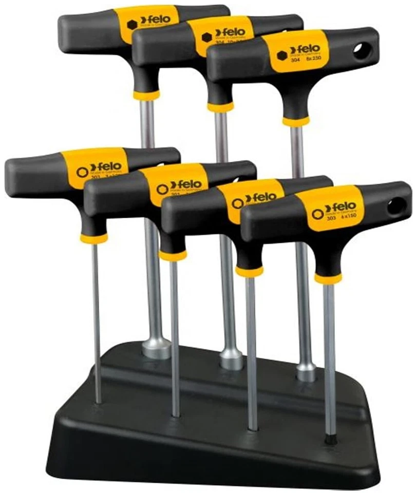 Felo Schraubendreher Steckschlüssel Satz 7-tlg T-Griff SW 8 -10 -13/HEX 3-4-5-6