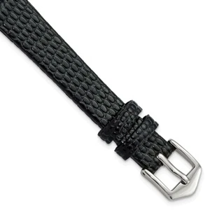 Gilden 12mm Black Flat Lizard-Style Grain Calfskin w/Watch Band - Picture 1 of 4