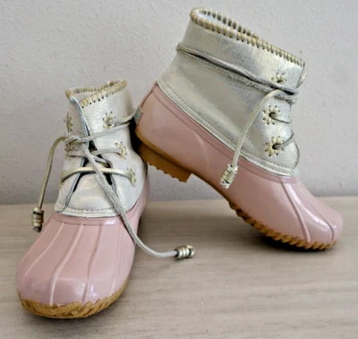 Jack Rogers Women's Sz 7 Blush Pink Chloe Classic Leather Rain Boots $120 - Image 1 of 4