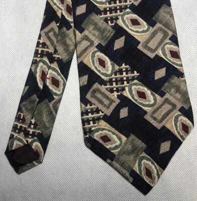 Vintage Cambridge Classics Men's Tie Blue Red Green Pattern 100% Silk 57"x 3.75" - Image 1 of 3