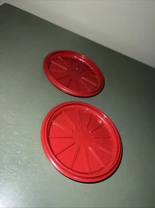 2 LID ONLY FOR Tupperware Cup Lids Coffee Mugs Coasters Red Vintage #1313 PARTS - Picture 1 of 2