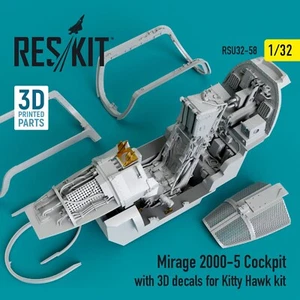 Mirage-2000-5 cabina con calcomanías 3D Kitty Hawk Kit ResKit RSU32-0058 escala 1:32 - Imagen 1 de 24