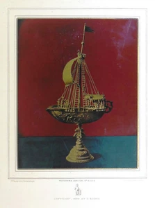 Leon Vidal 1884 G Barrie PHOTOCHROMIE PARIS France * WINE Vessel Goblet Sailboat - Picture 1 of 13