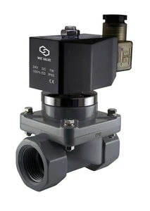 1/2" Zoll Korrosionsschutz Salzwasser Säurebeständiges Magnetventil CPVC Ventil NC 24V DC - Bild 1 von 3