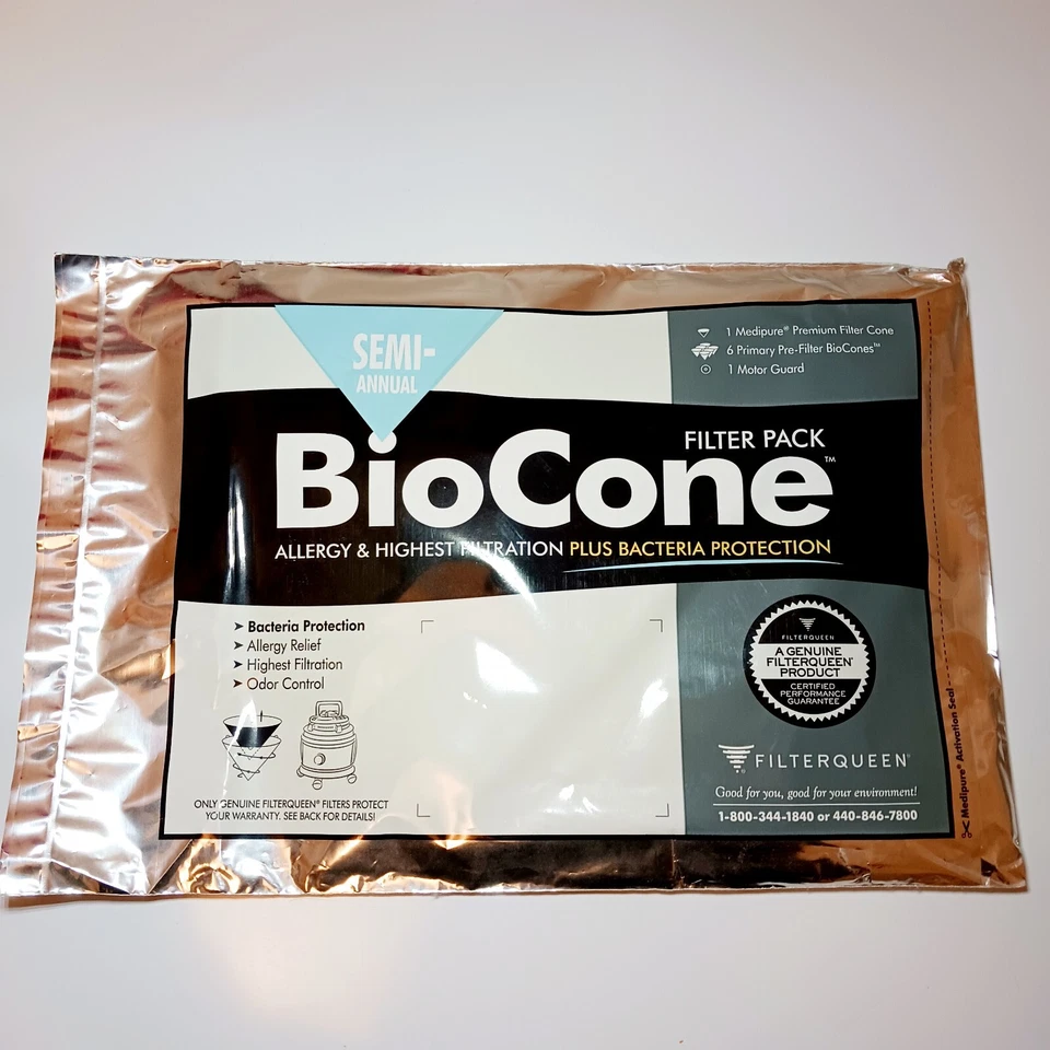 Filtro BioCone a vácuo FilterQueen pacote com 6 filtragem contra alergia proteção contra bactérias - Imagem 1 de 2