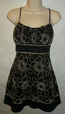 NEW LOVE TEASF Navy Blue Floral Sundress Womens Juniors Summer Dress Size 5 - Image 1 of 3