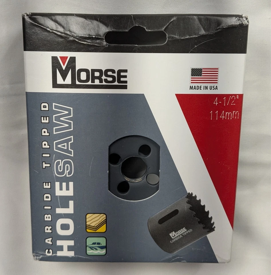 MORSE Tools MHST72 131728 4-1/2" / 114mm Carbide Tipped Hole Saw USA