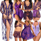 Purple Women's Sexy-Lingerie Babydoll Sleepwear Underwear Lace Dress Nightwear