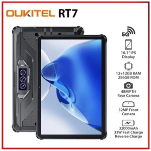 (Wi-Fi+5G)OUKITEL RT7 Titan LTE 24+256GB BLACK Dual SIM Rugged Android PC Tablet - Picture 1 of 7