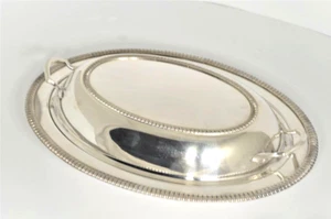 Vintage Halbmond Silber - Silber Teller bedeckt oval Servierschale Schale - Bild 1 von 5