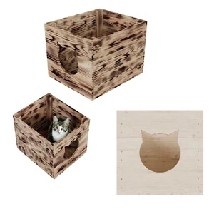 QLS Katzenhaus Box aus Holz passend für Kallax Regal 33 x 38 x 29 cm Katzenhöhle - Bild 1 von 9