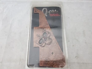 Q-Parts 3D Les Paul Pickguard Dirty Metal Skull Copper, Ships Free - Picture 1 of 8