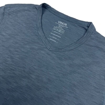 Vince Men's Cotton Blend Crewneck S/S T-Shirt Blue • Small - Image 1 of 4