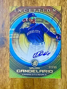 2022 Bowman Inception Wilmin Candelario Auto Gold 11 /50 Kansas City Royals WCO - Picture 1 of 2